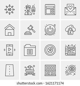 16 Business Universal Icons Vector. Creative Icon Illustration to use in web and Mobile Related project.