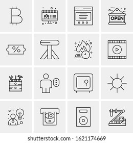 16 Business Universal Icons Vector. Creative Icon Illustration to use in web and Mobile Related project.