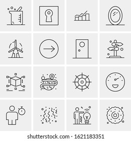 16 Business Universal Icons Vector. Creative Icon Illustration to use in web and Mobile Related project.