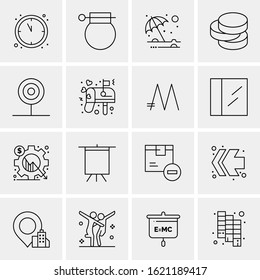 16 Business Universal Icons Vector. Creative Icon Illustration to use in web and Mobile Related project.