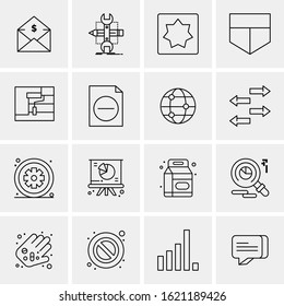 16 Business Universal Icons Vector. Creative Icon Illustration to use in web and Mobile Related project.