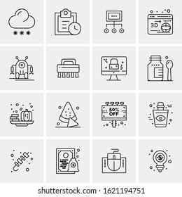 16 Business Universal Icons Vector. Creative Icon Illustration to use in web and Mobile Related project.