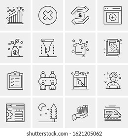 16 Business Universal Icons Vector. Creative Icon Illustration to use in web and Mobile Related project.