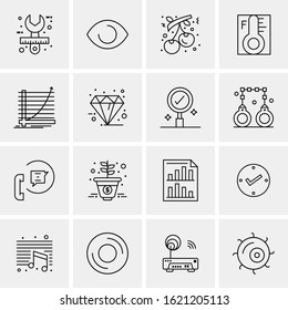 16 Business Universal Icons Vector. Creative Icon Illustration to use in web and Mobile Related project.