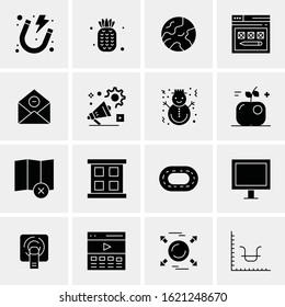 16 Business Universal Icons Vector. Creative Icon Illustration to use in web and Mobile Related project.