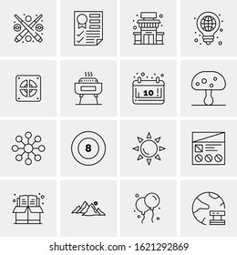 16 Business Universal Icons Vector. Creative Icon Illustration to use in web and Mobile Related project.