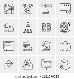 16 Business Universal Icons Vector. Creative Icon Illustration to use in web and Mobile Related project.