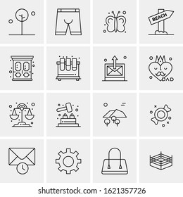 16 Business Universal Icons Vector. Creative Icon Illustration to use in web and Mobile Related project.