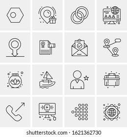 16 Business Universal Icons Vector. Creative Icon Illustration to use in web and Mobile Related project.