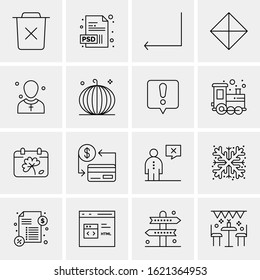 16 Business Universal Icons Vector. Creative Icon Illustration to use in web and Mobile Related project.