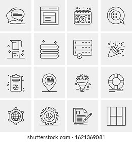 16 Business Universal Icons Vector. Creative Icon Illustration to use in web and Mobile Related project.