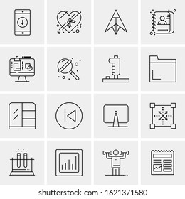16 Business Universal Icons Vector. Creative Icon Illustration to use in web and Mobile Related project.