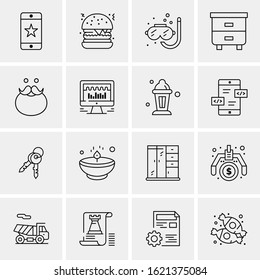 16 Business Universal Icons Vector. Creative Icon Illustration to use in web and Mobile Related project.