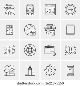 16 Business Universal Icons Vector. Creative Icon Illustration to use in web and Mobile Related project.