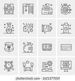 16 Business Universal Icons Vector. Creative Icon Illustration to use in web and Mobile Related project.