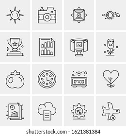 16 Business Universal Icons Vector. Creative Icon Illustration to use in web and Mobile Related project.
