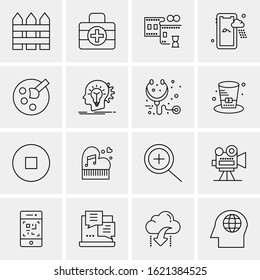 16 Business Universal Icons Vector. Creative Icon Illustration to use in web and Mobile Related project.