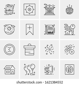 16 Business Universal Icons Vector. Creative Icon Illustration to use in web and Mobile Related project.