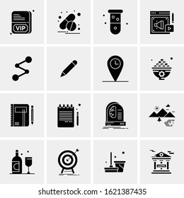 16 Business Universal Icons Vector. Creative Icon Illustration to use in web and Mobile Related project.
