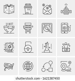 16 Business Universal Icons Vector. Creative Icon Illustration to use in web and Mobile Related project.