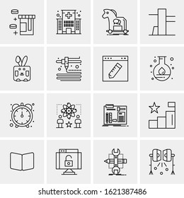 16 Business Universal Icons Vector. Creative Icon Illustration to use in web and Mobile Related project.