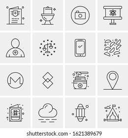 16 Business Universal Icons Vector. Creative Icon Illustration to use in web and Mobile Related project.