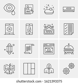 16 Business Universal Icons Vector. Creative Icon Illustration to use in web and Mobile Related project.