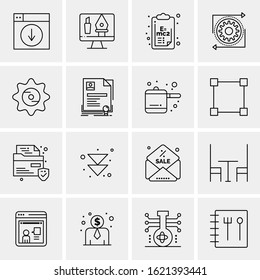 16 Business Universal Icons Vector. Creative Icon Illustration to use in web and Mobile Related project.
