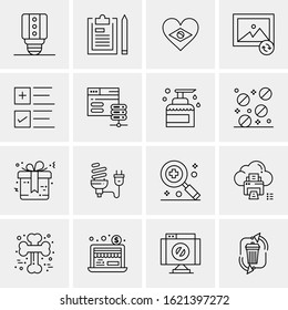 16 Business Universal Icons Vector. Creative Icon Illustration to use in web and Mobile Related project.