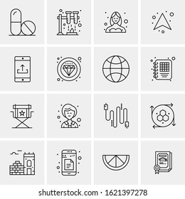 16 Business Universal Icons Vector. Creative Icon Illustration to use in web and Mobile Related project.