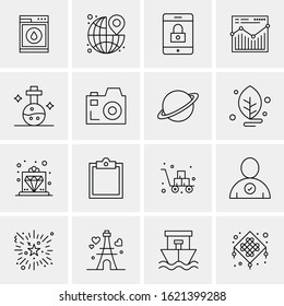 16 Business Universal Icons Vector. Creative Icon Illustration to use in web and Mobile Related project.