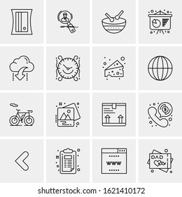 16 Business Universal Icons Vector. Creative Icon Illustration to use in web and Mobile Related project.