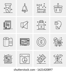 16 Business Universal Icons Vector. Creative Icon Illustration to use in web and Mobile Related project.