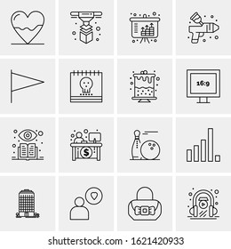 16 Business Universal Icons Vector. Creative Icon Illustration to use in web and Mobile Related project.