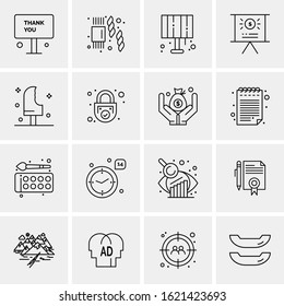 16 Business Universal Icons Vector. Creative Icon Illustration to use in web and Mobile Related project.