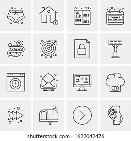 16 Business Universal Icons Vector. Creative Icon Illustration to use in web and Mobile Related project.