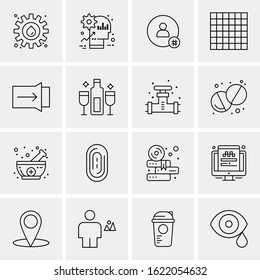 16 Business Universal Icons Vector. Creative Icon Illustration to use in web and Mobile Related project.