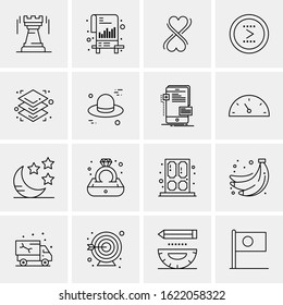 16 Business Universal Icons Vector. Creative Icon Illustration to use in web and Mobile Related project.
