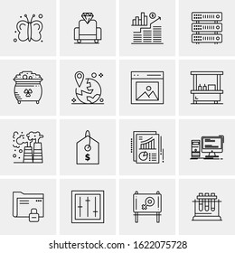 16 Business Universal Icons Vector. Creative Icon Illustration to use in web and Mobile Related project.