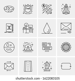 16 Business Universal Icons Vector. Creative Icon Illustration to use in web and Mobile Related project.