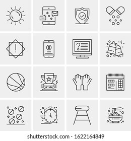 16 Business Universal Icons Vector. Creative Icon Illustration to use in web and Mobile Related project.