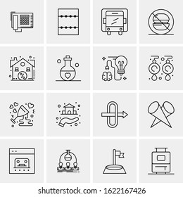 16 Business Universal Icons Vector. Creative Icon Illustration to use in web and Mobile Related project.