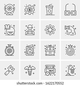 16 Business Universal Icons Vector. Creative Icon Illustration to use in web and Mobile Related project.