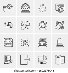 16 Business Universal Icons Vector. Creative Icon Illustration to use in web and Mobile Related project.