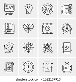 16 Business Universal Icons Vector. Creative Icon Illustration to use in web and Mobile Related project.