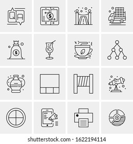 16 Business Universal Icons Vector. Creative Icon Illustration to use in web and Mobile Related project.