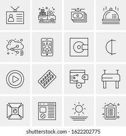 16 Business Universal Icons Vector. Creative Icon Illustration to use in web and Mobile Related project.