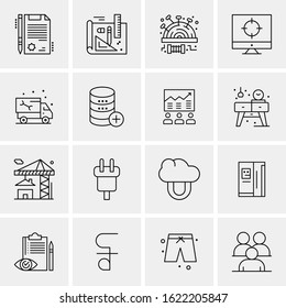 16 Business Universal Icons Vector. Creative Icon Illustration to use in web and Mobile Related project.