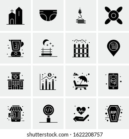 16 Business Universal Icons Vector. Creative Icon Illustration to use in web and Mobile Related project.