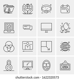 16 Business Universal Icons Vector. Creative Icon Illustration to use in web and Mobile Related project.